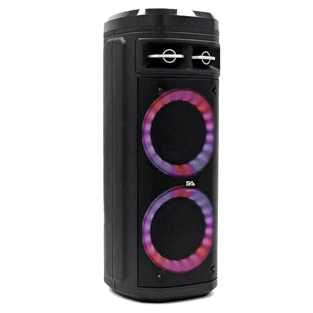 SA-KP206 - Powered Portable Dual 6.5 Inch Party & Karaoke Speaker -  Bluetooth, Wireless Microphone and Remote