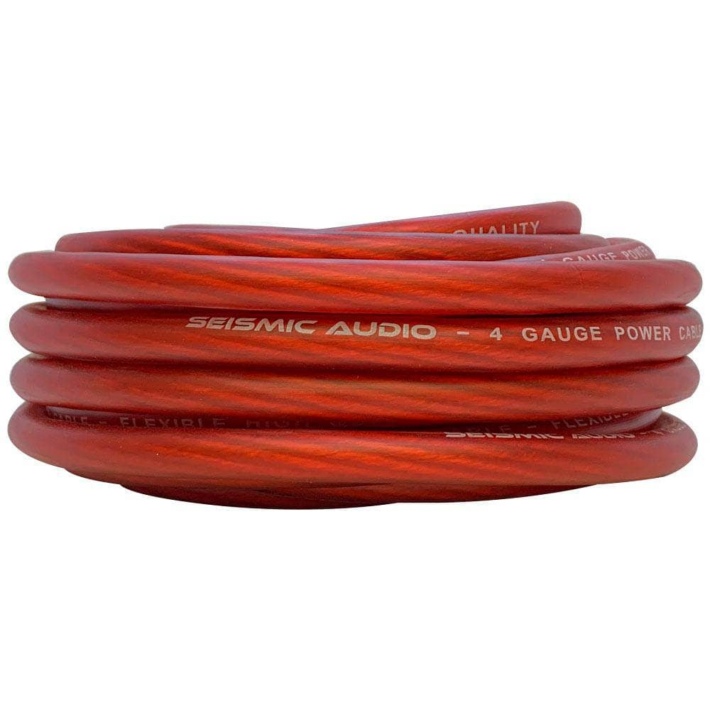 4 Gauge Amplifier Power/Ground Wire - Red | Car Audio | Seismic Audio