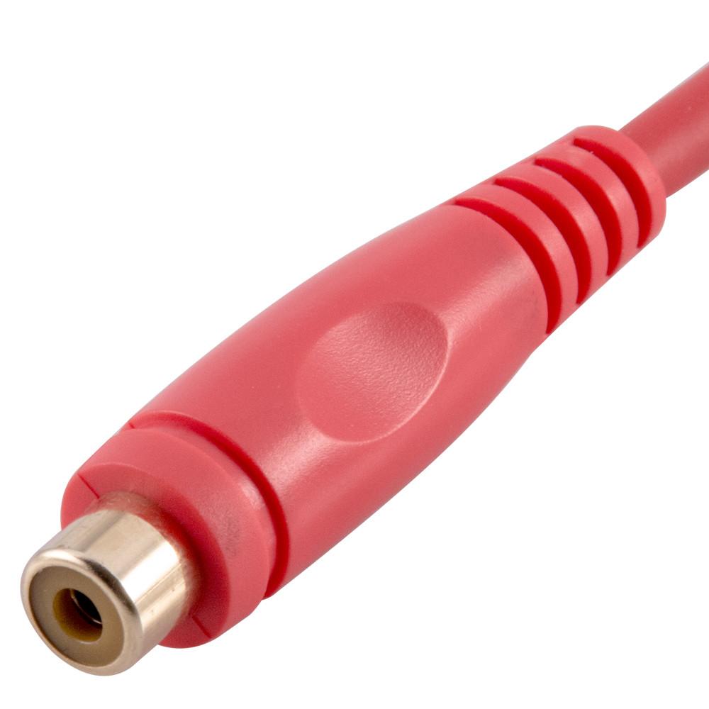 25 Foot Red Rca Male To Rca Female Audio Extension Cable Gold Plated Seismic Audio 6976