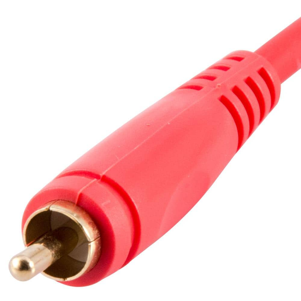 25 Foot Red Rca Male To Rca Female Audio Extension Cable Gold Plated Seismic Audio 1112