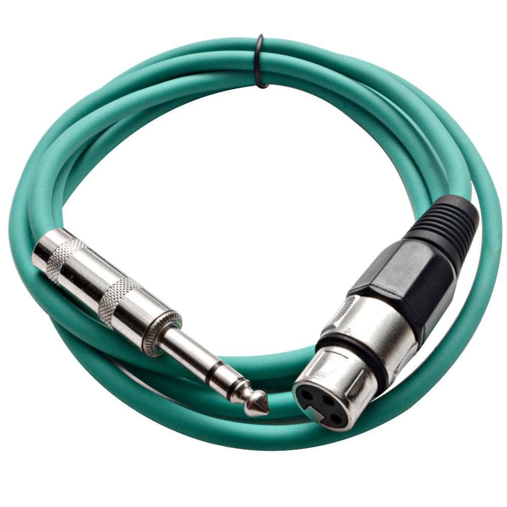 Satrxl F6 Green 6 Foot Xlr Female To Trs Male Patch Cable 6